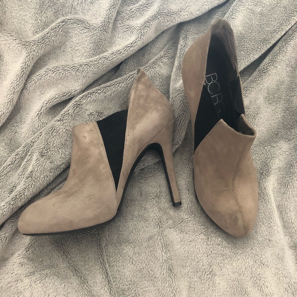 BCBG Gray and Black Booties